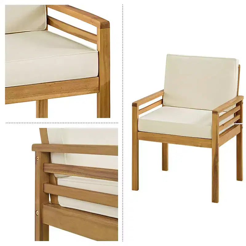 Alaterre Furniture Ensemble bistro de patio d'extérieur Okemo 3 pièces en bois d'acacia
