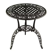 Ensemble de bistrot 3 pièces en aluminium motif vigne - Noir - Oakland Living : Mobilier d'extérieur résistant aux intempéries