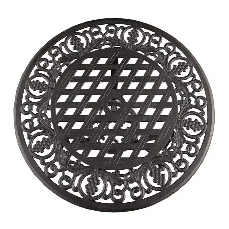 Ensemble de bistrot 3 pièces en aluminium motif vigne - Noir - Oakland Living : Mobilier d'extérieur résistant aux intempéries