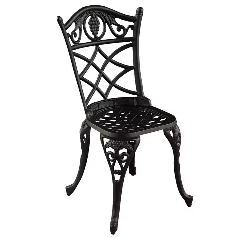Ensemble de bistrot 3 pièces en aluminium motif vigne - Noir - Oakland Living : Mobilier d'extérieur résistant aux intempéries