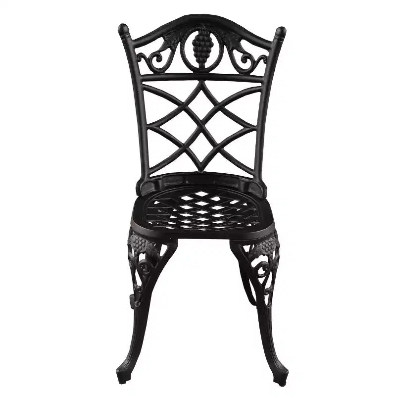 Ensemble de bistrot 3 pièces en aluminium motif vigne - Noir - Oakland Living : Mobilier d'extérieur résistant aux intempéries