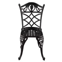 Ensemble de bistrot 3 pièces en aluminium motif vigne - Noir - Oakland Living : Mobilier d'extérieur résistant aux intempéries