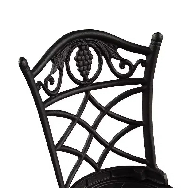 Ensemble de bistrot 3 pièces en aluminium motif vigne - Noir - Oakland Living : Mobilier d'extérieur résistant aux intempéries