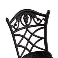 Ensemble de bistrot 3 pièces en aluminium motif vigne - Noir - Oakland Living : Mobilier d'extérieur résistant aux intempéries