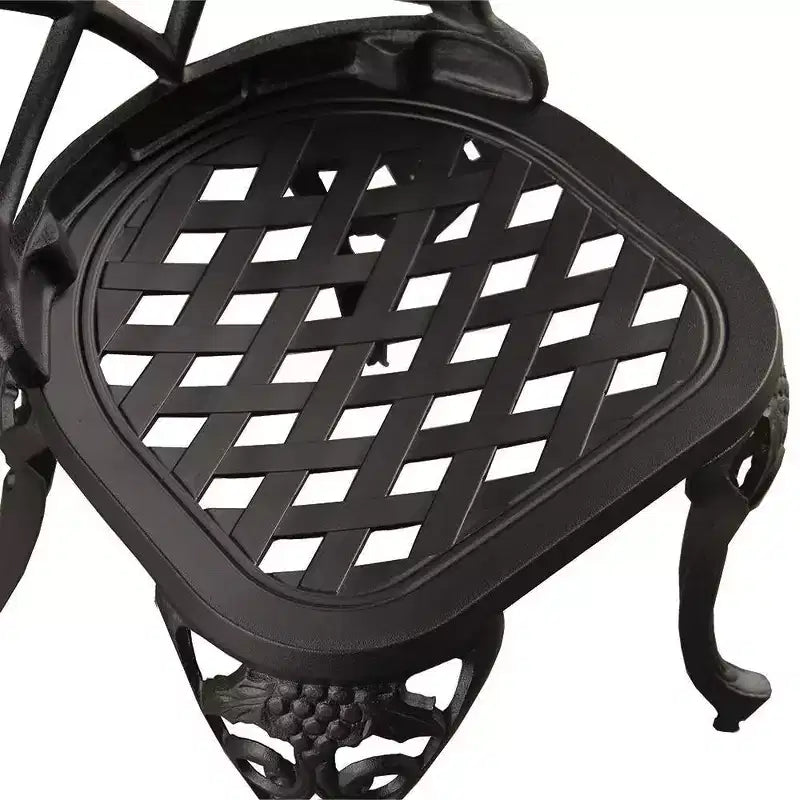 Ensemble de bistrot 3 pièces en aluminium motif vigne - Noir - Oakland Living : Mobilier d'extérieur résistant aux intempéries