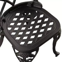 Ensemble de bistrot 3 pièces en aluminium motif vigne - Noir - Oakland Living : Mobilier d'extérieur résistant aux intempéries