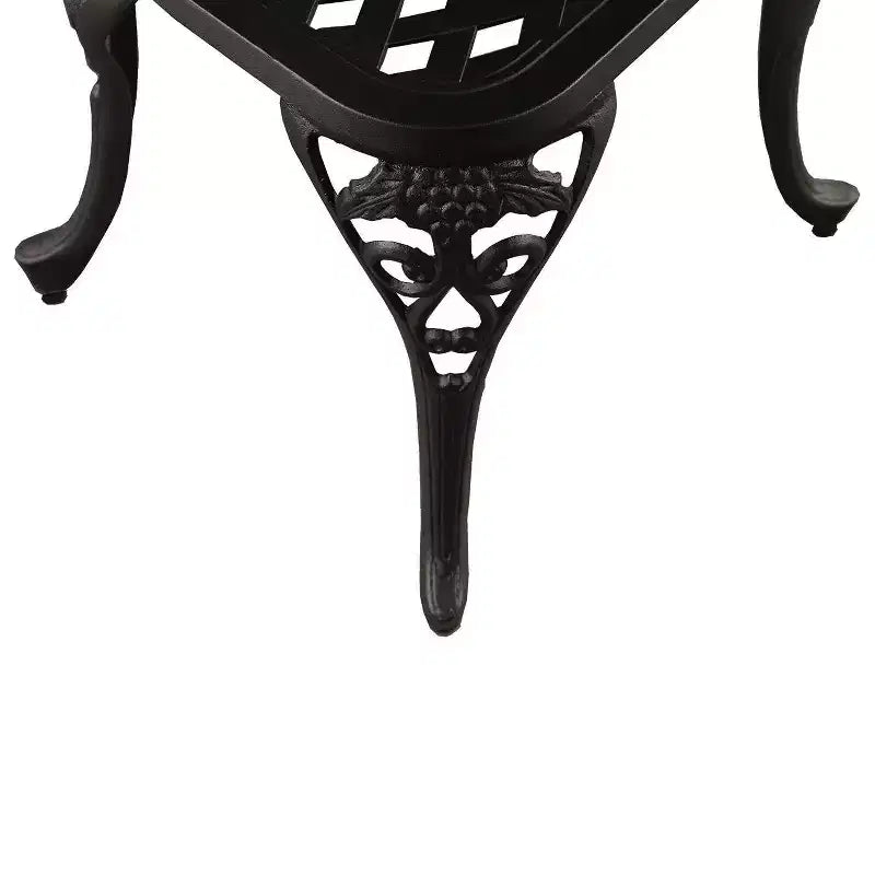 Ensemble de bistrot 3 pièces en aluminium motif vigne - Noir - Oakland Living : Mobilier d'extérieur résistant aux intempéries