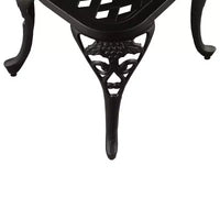 Ensemble de bistrot 3 pièces en aluminium motif vigne - Noir - Oakland Living : Mobilier d'extérieur résistant aux intempéries