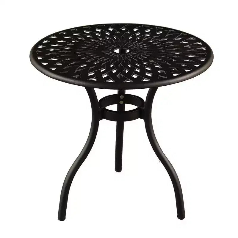 Ensemble de bistrot 3 pièces contemporain moderne en aluminium maillé - Noir - Oakland Living : Ensemble de salle à manger d'extérieur 2 personnes résistant aux intempéries