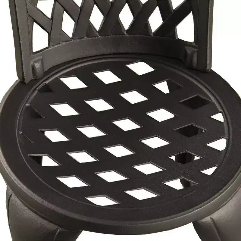 Ensemble de bistrot 3 pièces contemporain moderne en aluminium maillé - Noir - Oakland Living : Ensemble de salle à manger d'extérieur 2 personnes résistant aux intempéries