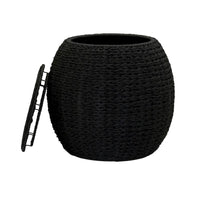 Table d'appoint avec panier de rangement en osier tressé à la main Household Essentials - 17,0 L x 17,0 l x 19,0 H