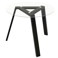 Table de salle à manger ronde en verre Costway 36" pour 4 personnes avec plateau en verre trempé - Voir détails