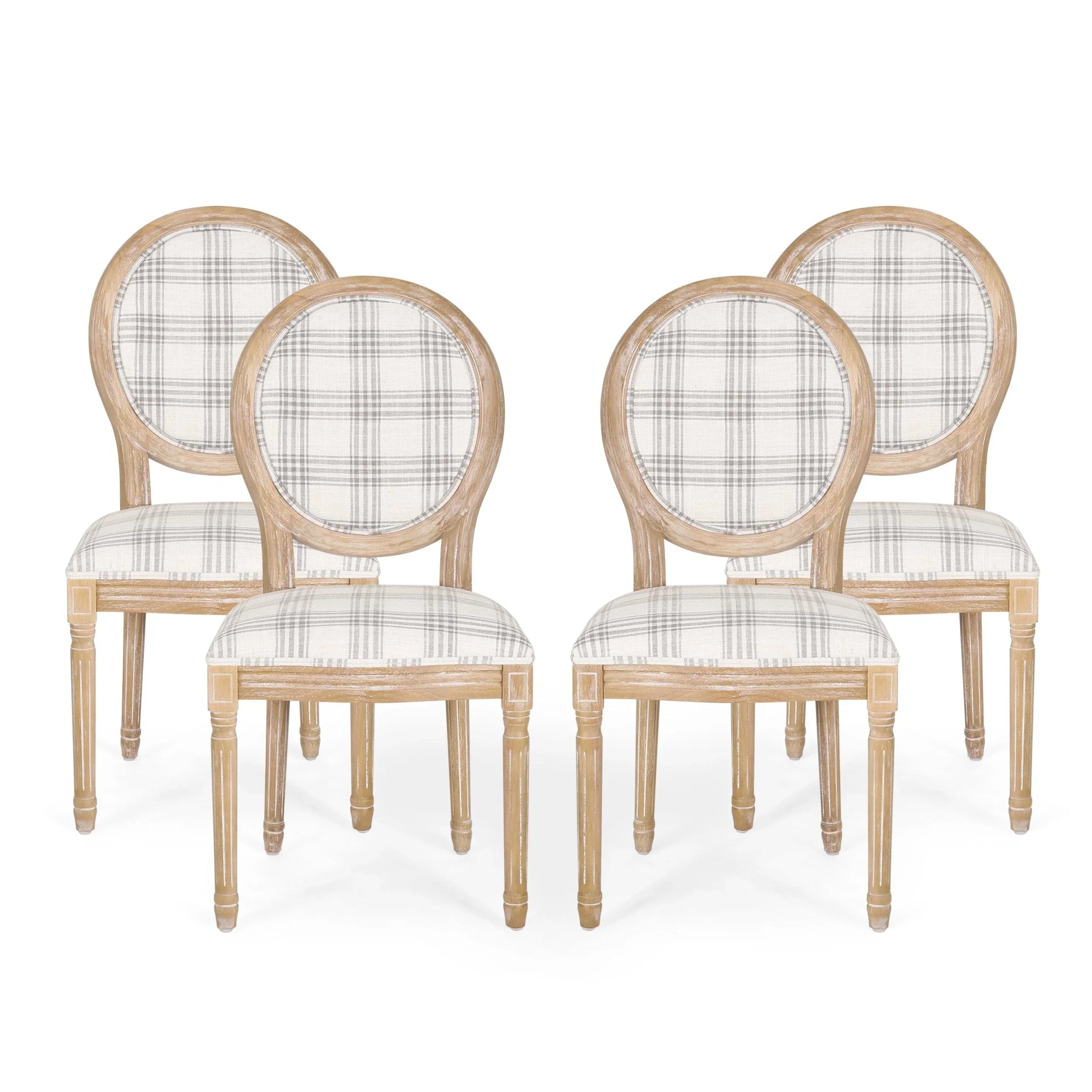 Chaises de salle à manger en tissu de style campagnard français - NH419413