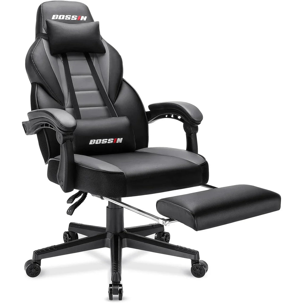 BOSSIN Chaise de gaming style racing, chaise de gamer grande et haute 300 lb à dossier haut chaise informatique