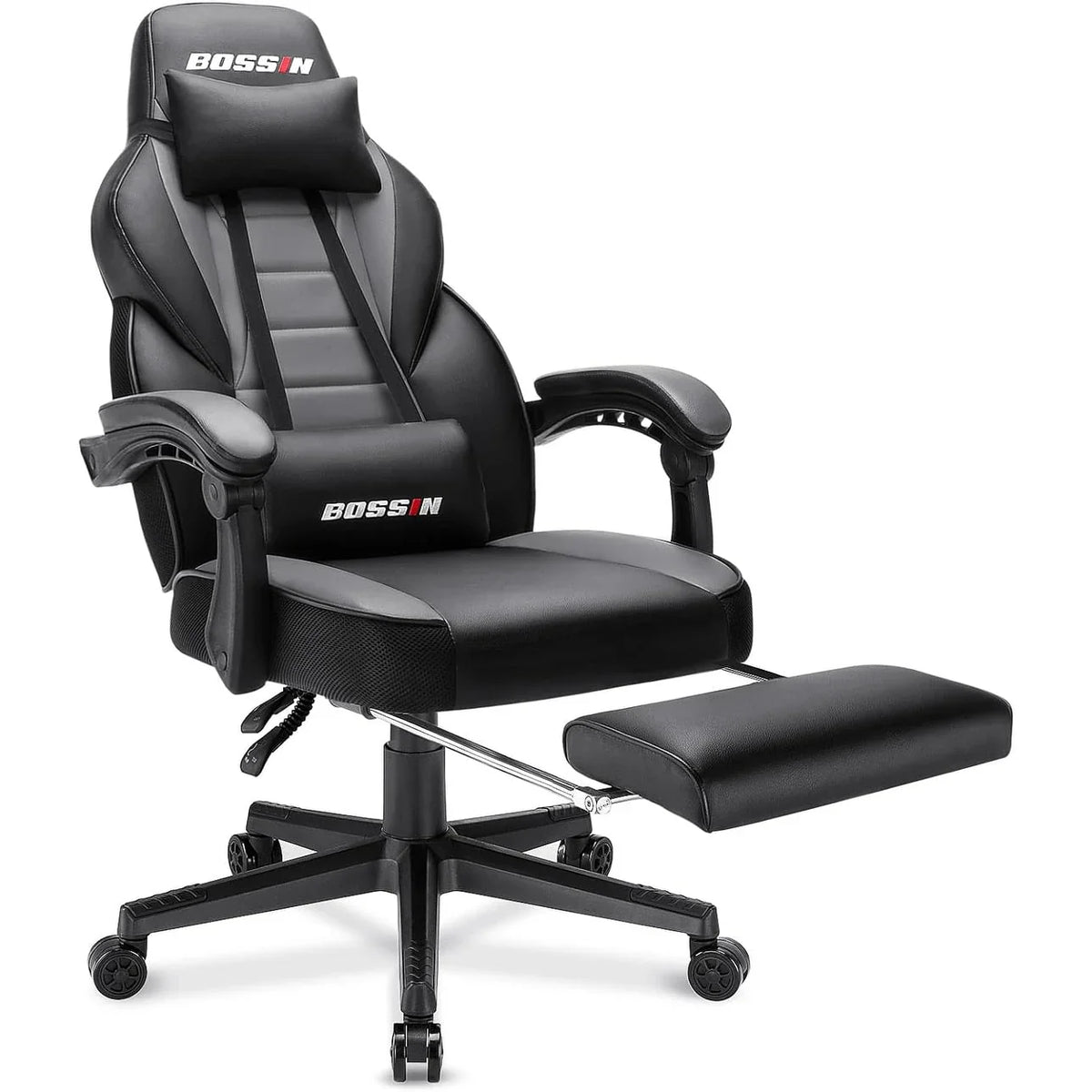 BOSSIN Chaise de gaming style racing, chaise de gamer grande et haute 300 lb à dossier haut chaise informatique