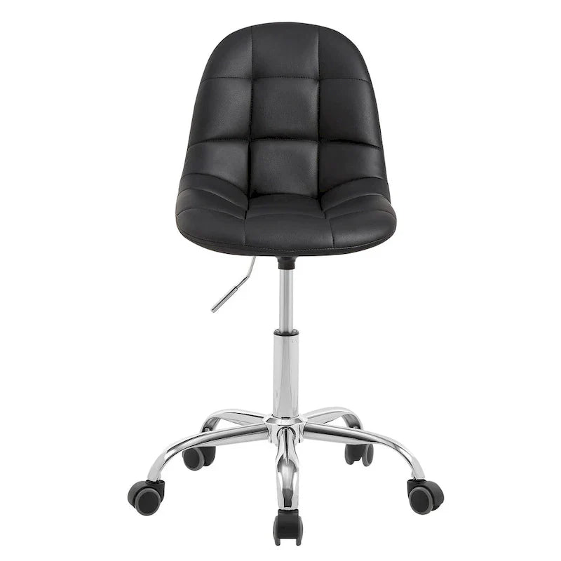 Chaise de bureau à domicile sans accoudoirs Javlergo, chaise de bureau d'ordinateur réglable en hauteur avec roulettes