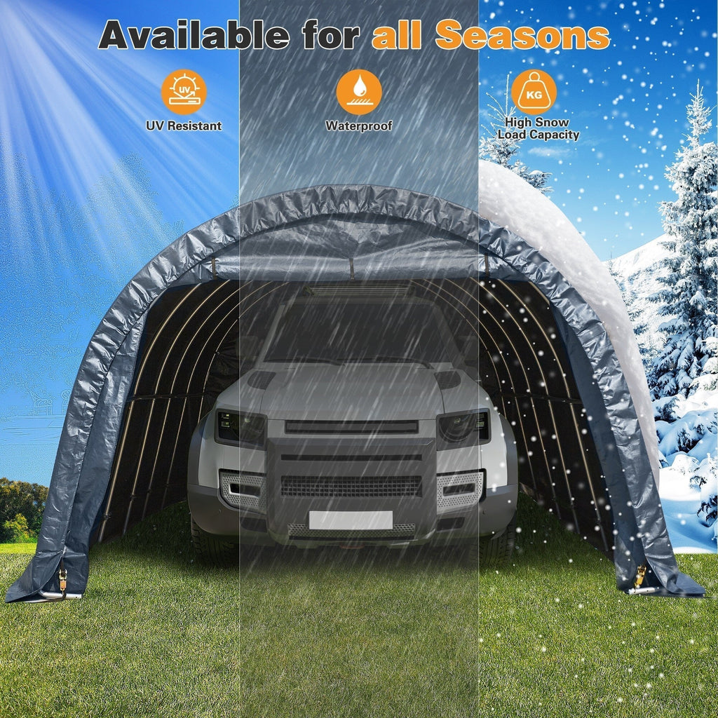 Abri de rangement extérieur et auvent carport : abri portable pour vélos, motos et rangement de jardin