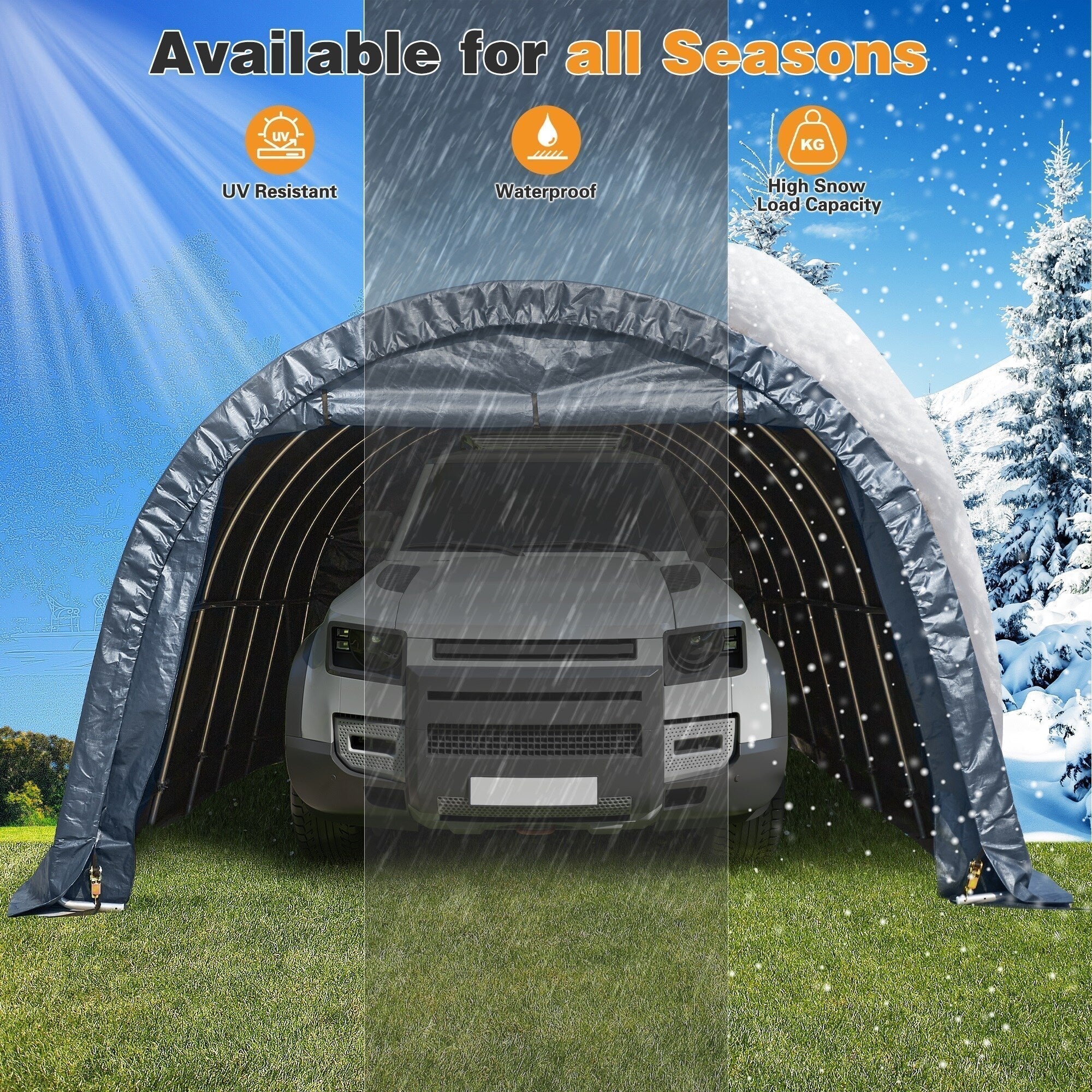 Abri de rangement extérieur et auvent carport : abri portable pour vélos, motos et rangement de jardin