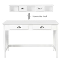 Bureau informatique Yaheetech, station de travail moderne avec organisateur flottant amovible, 4 tiroirs, pieds en bois de pin