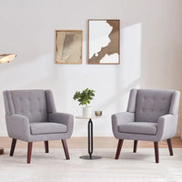 Lot de 2 fauteuils d'appoint modernes capitonnés HUIMO