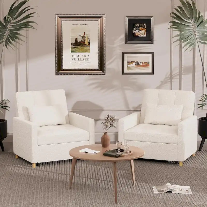 AECOJOY - Fauteuil convertible 3 en 1 avec coussin et dossier inclinable