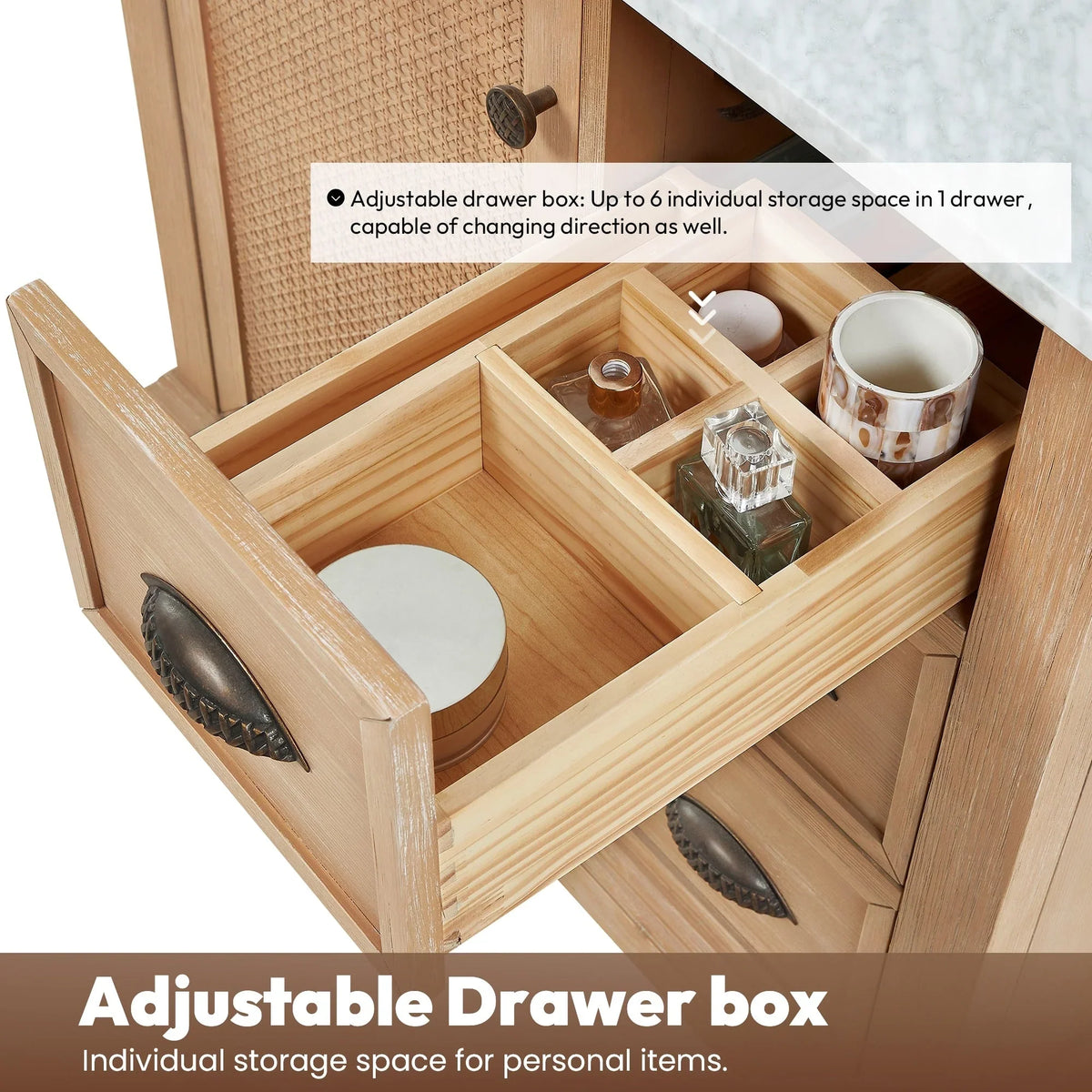 Hervas Meuble-lavabo avec dessus en marbre naturel sans miroir