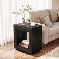 Table d'appoint en bois avec rangement, tables de chevet en noyer pour salon, chambre à coucher