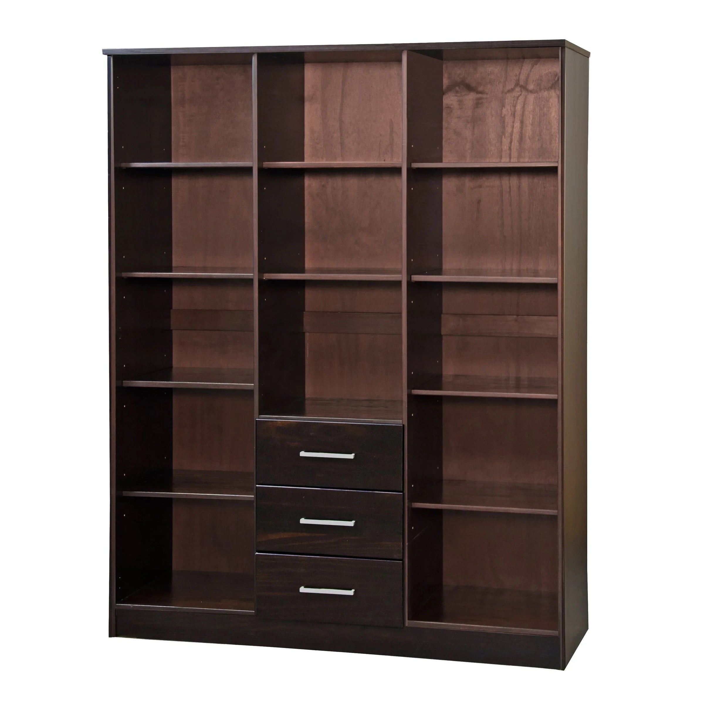 Palace Imports Armoire-penderie Cosmo 3 portes 100% bois massif avec portes en bois massif ou miroir
