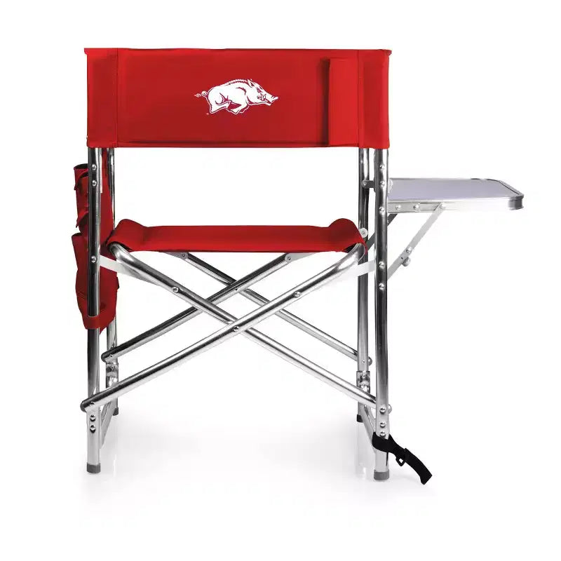 NCAA Arkansas Razorbacks Chaise de camp portable avec table d'appoint