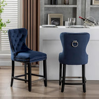Tabouret de comptoir Carter 24 Wingback Tufted Nailhead (lot de 2)