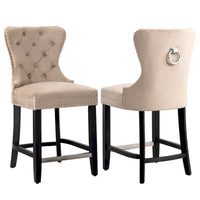 Tabouret de comptoir Carter 24 Wingback Tufted Nailhead (lot de 2)