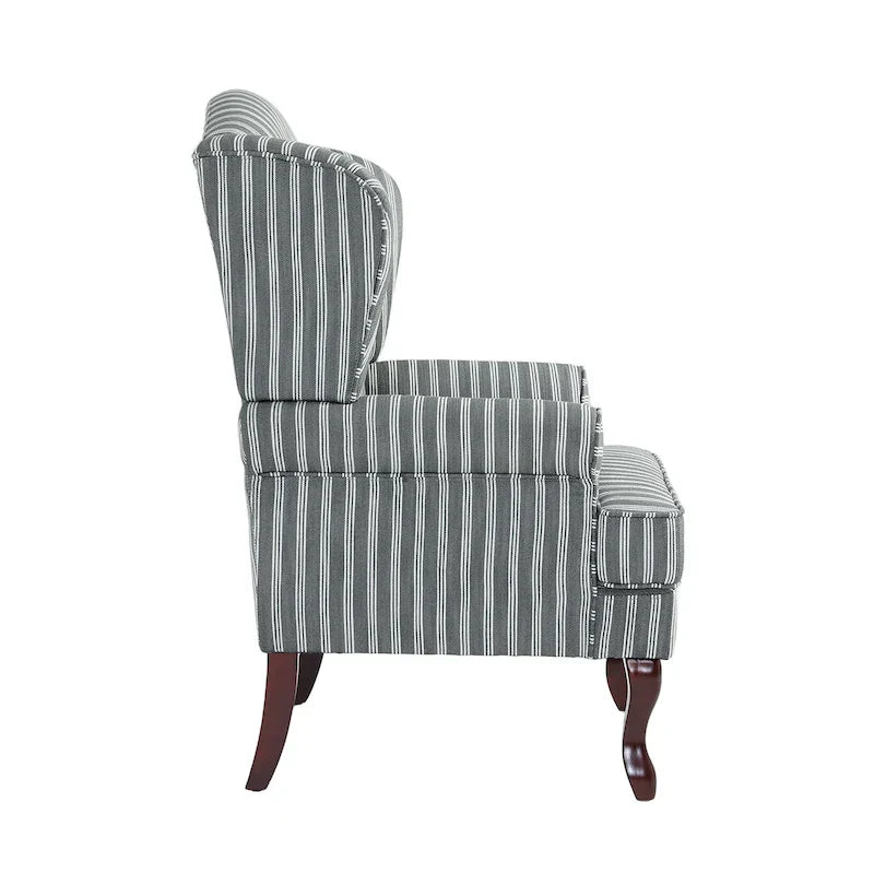 Lot de 2 fauteuils d'appoint à oreilles traditionnels rembourrés