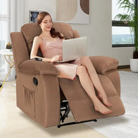 Fauteuil Inclinable Moelleux avec Fonction Massage et Chaleur