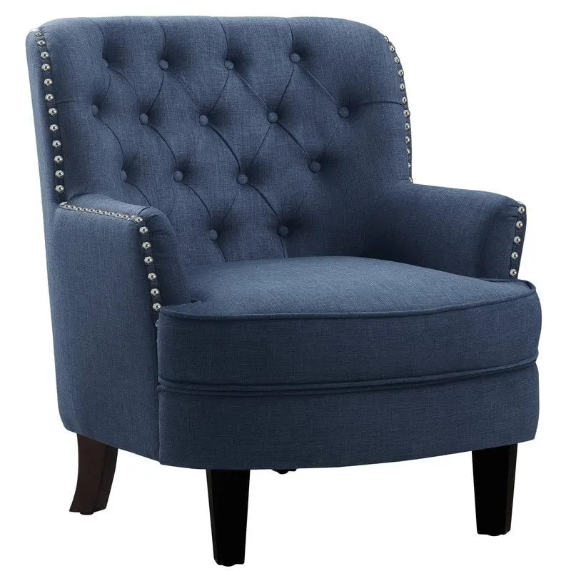 Moser Bay Mignon fauteuil d'appoint à oreilles capitonné en velours / lin 30 de large