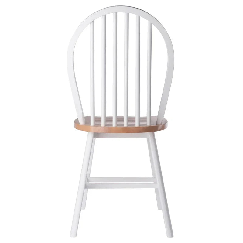 Ensemble de 2 chaises Windsor, naturel et blanc