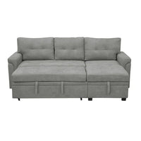 Canapé sectionnel convertible réversible avec lit escamotable, méridienne de rangement dissimulée et pieds durables