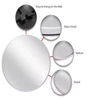 Miroir Mural Rond Argenté 21" Plata - Infinity Instruments : Moderne, Aucun Assemblage, Fixation Murale