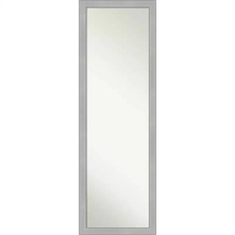 Miroir de porte Vista brossé 17 x 51 po à cadre nickel - Amanti Art : cadre en polystyrène, sans montage requis