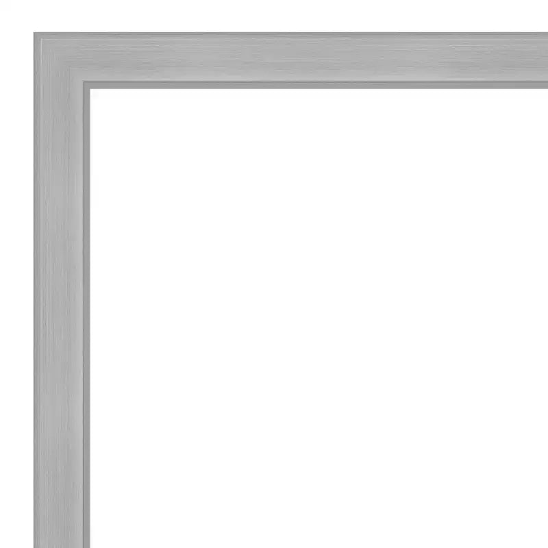 Miroir de porte Vista brossé 17 x 51 po à cadre nickel - Amanti Art : cadre en polystyrène, sans montage requis