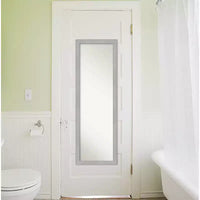 Miroir de porte Vista brossé 17 x 51 po à cadre nickel - Amanti Art : cadre en polystyrène, sans montage requis