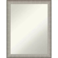 Miroir mural en étain brossé de 21 po x 27 po pour meuble-lavabo de salle de bain - Amanti Art : Rectangle moderne, cadre en polystyrène