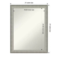 Miroir mural en étain brossé de 21 po x 27 po pour meuble-lavabo de salle de bain - Amanti Art : Rectangle moderne, cadre en polystyrène