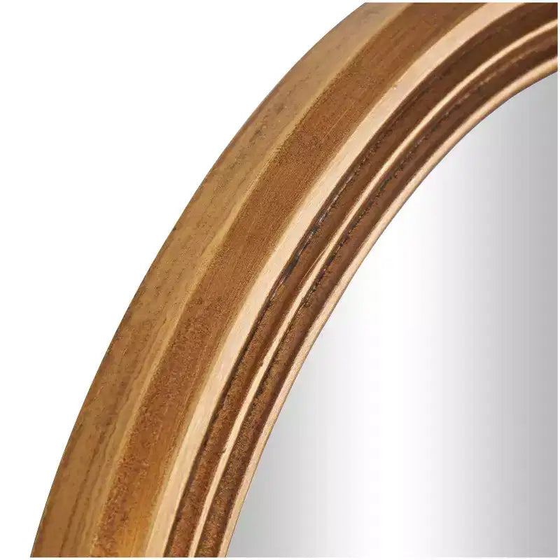 Miroir mural en bois ondulé 47x20 po avec cadre nervuré, or - Olivia & May