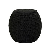 Table d'appoint avec panier de rangement en osier tressé à la main Household Essentials - 17,0 L x 17,0 l x 19,0 H