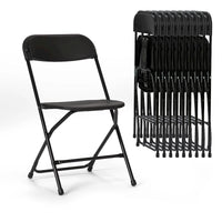 Chaise pliante en plastique, lot de 10, capacité de 158 kg pour événements, bureau, mariage, fête, pique-nique, cuisine, salle à manger