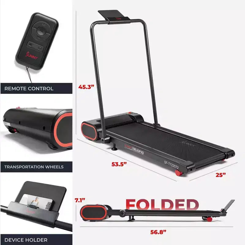 Tapis de course électrique intelligent compact Treadpad Sunny Health & Fitness