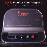 Tapis de course large Sunny Health & Fitness Endurance Cardio avec mains courantes et Bluetooth