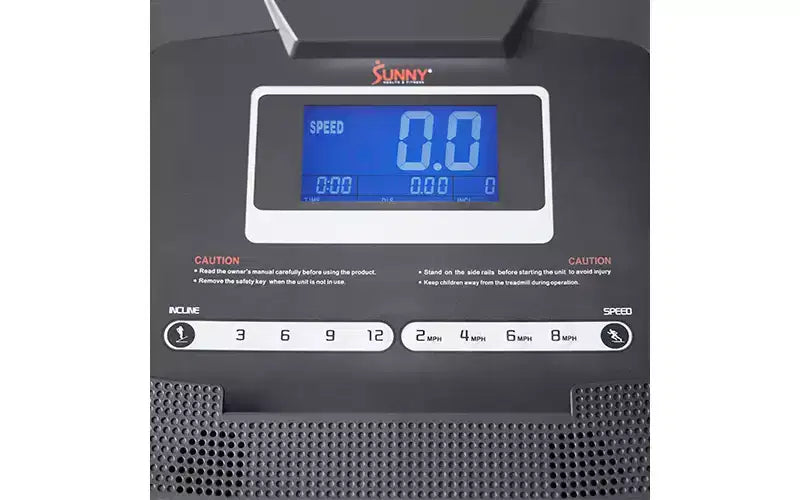 Tapis de course manuel Premium Sunny Health & Fitness avec inclinaison automatique et Bluetooth