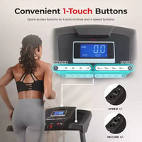 Tapis de course manuel Premium Sunny Health & Fitness avec inclinaison automatique et Bluetooth