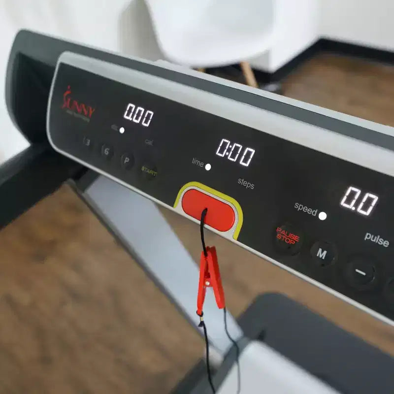 Tapis de course électrique Sunny Health & Fitness Strider avec plateforme LoPro large de 20 pouces